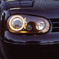 VW GOLF MK4 1998-2004 BLACK ANGEL EYES HALO HEADLIGHTS PAIR