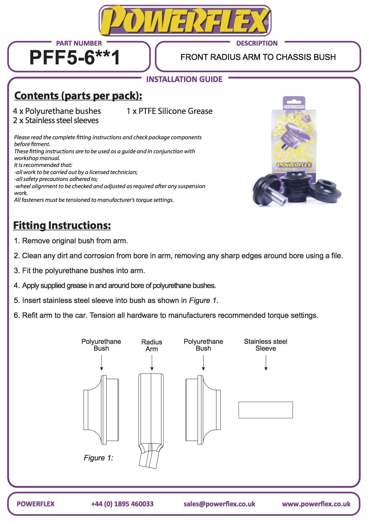 For BMW 5 Series xDrive (2010-2016) PowerFlex Front Arm to Chassis Bush
