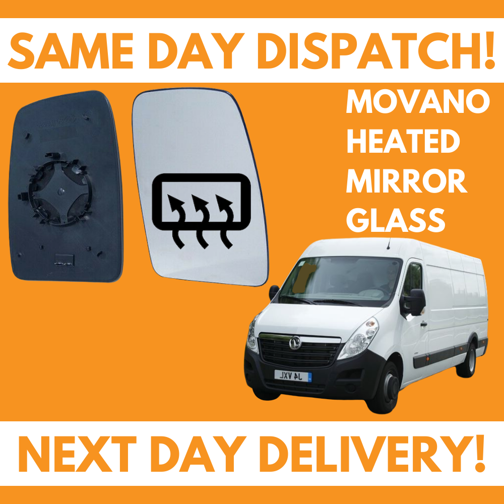 Vauxhall Movano 2010-2020 Heated Door Wing Mirror Glass UK Right Drivers Side