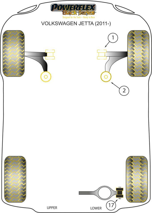 For VW Jetta 2011-ON PowerFlex Black Series Front Wishbone Front Bush