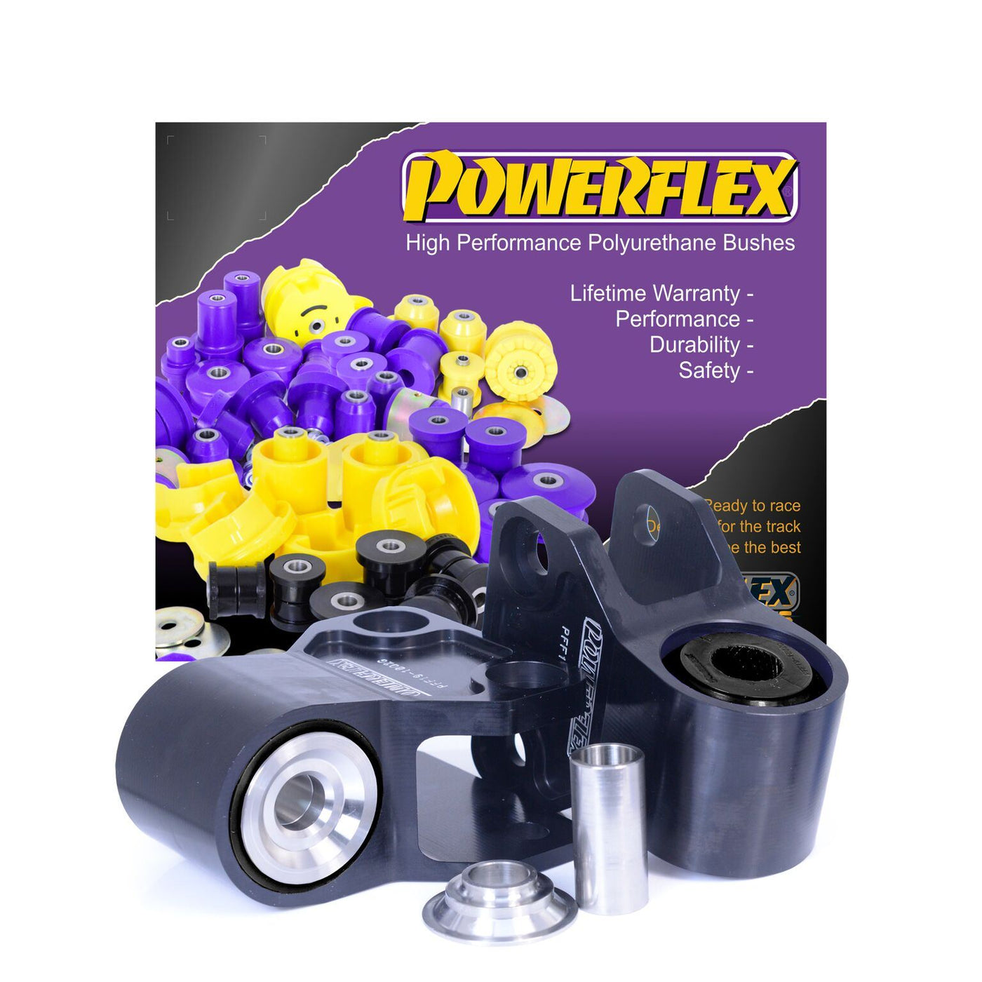 Ford Focus Mk3 ST PowerFlex Black Front Arm Bush Anti-Lift & Caster Offset