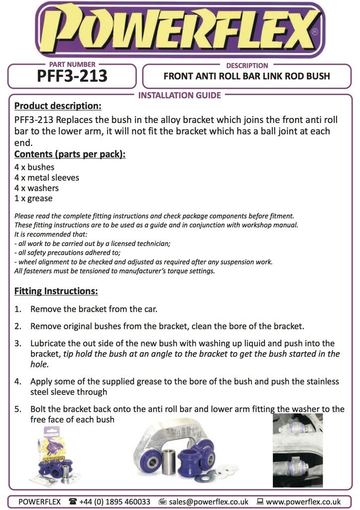 For Audi S5 2007 on PowerFlex Front Anti Roll Bar Link Bush
