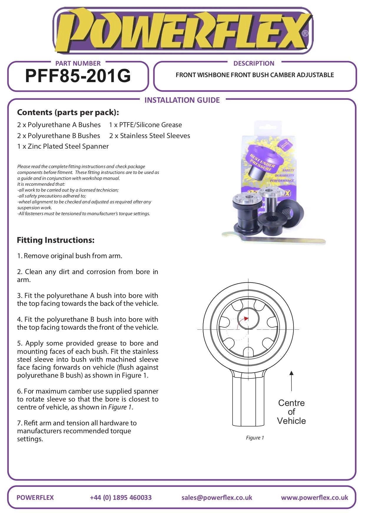 Audi S1 8X (2015 on) PowerFlex Front Wishbone Front Bush Camber Adjustable