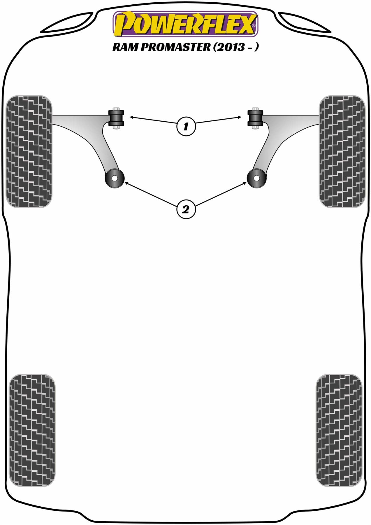 Ram ProMaster (2013 - ON) PowerFlex Front Wishbone Rear Bush