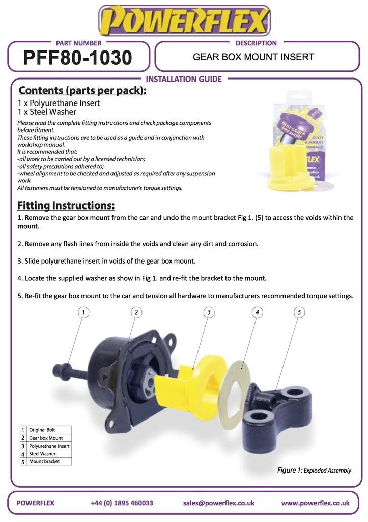 For Vauxhall Meriva (2002-2011) PowerFlex Gearbox Mount Insert