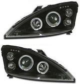 FORD FOCUS MK1  2001-2004 BLACK ANGEL EYES HEADLIGHTS PAIR