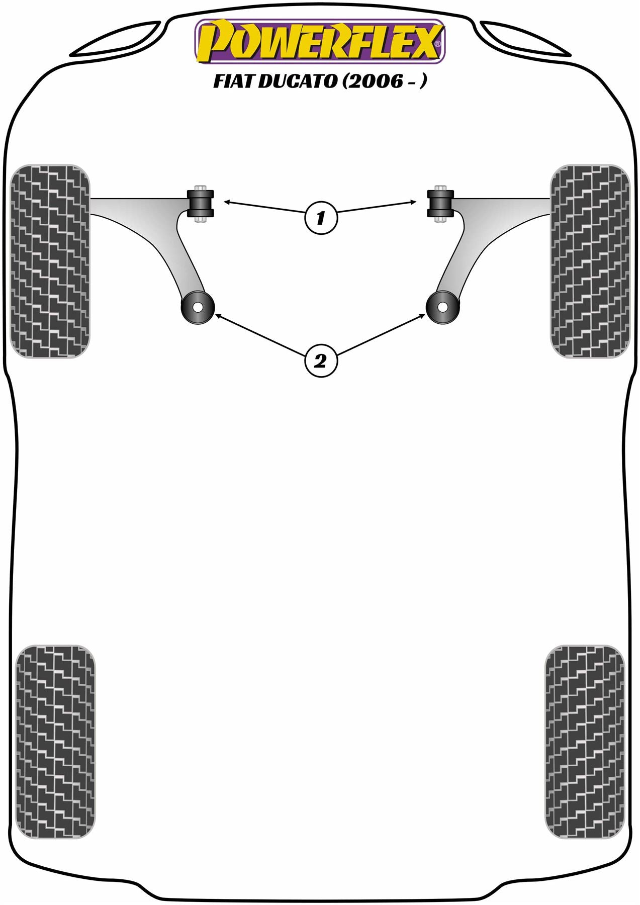 Fiat Ducato (2006 - ON) PowerFlex Front Wishbone Front Bush