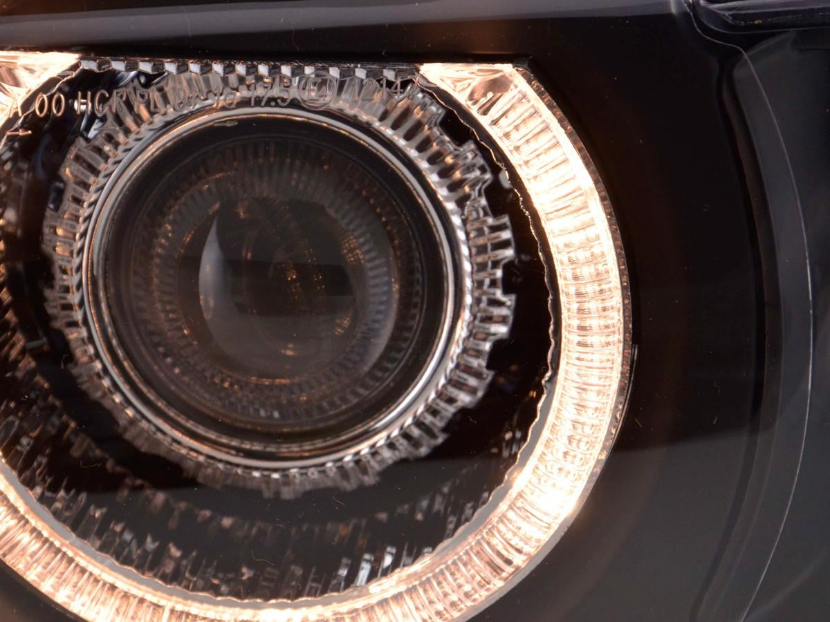 BMW 5 SERIES E39 SALOON & ESTATE 1996-2000 BLACK ANGEL EYES HEADLIGHTS PAIR