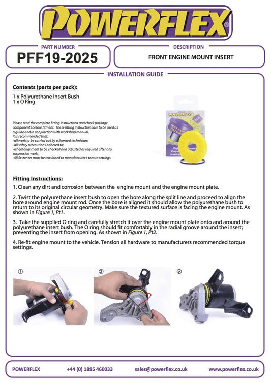 For Ford Fiesta Mk7 (2008-) PowerFlex Front Upper Engine Mount Insert