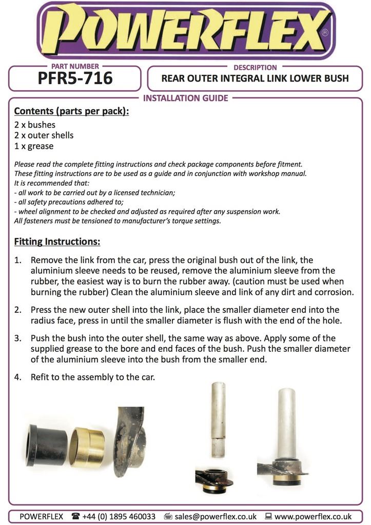 For BMW E39 5 Series 1996-2004 PowerFlex Rear Outer Integral Link Lower Bush