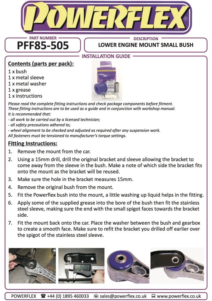 VW Beetle 1998-2011 PowerFlex Front Engine Mount Dog Bone Small Bush