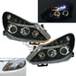 VAUXHALL CORSA D MK3  7/2006-8/2011 BLACK ANGEL EYES HEADLIGHTS PAIR