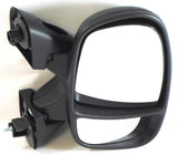 Renault Trafic Van Mk2 2010-> Manual Wing Door Mirror Black Cover Drivers Side