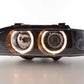 BMW 5 SERIES E39 SALOON & ESTATE 1996-2000 BLACK ANGEL EYES HEADLIGHTS PAIR