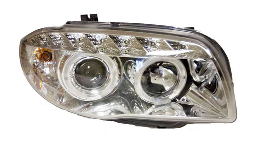 BMW 1 SERIES (E81/82/87/88) 5 DOOR HATCH 2/2007-> CHROME DRL HEADLIGHTS PAIR