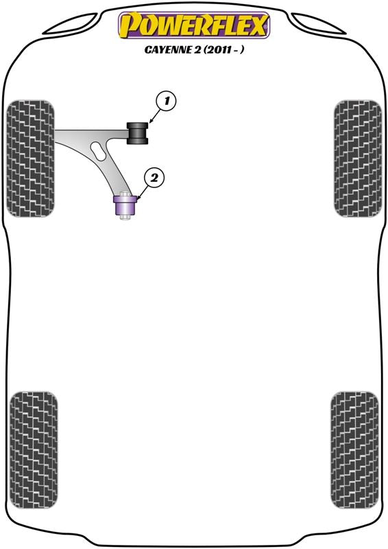 For Porsche Cayenne 2 (2011 - ) PowerFlex Front Lower Wishbone Rear Bush