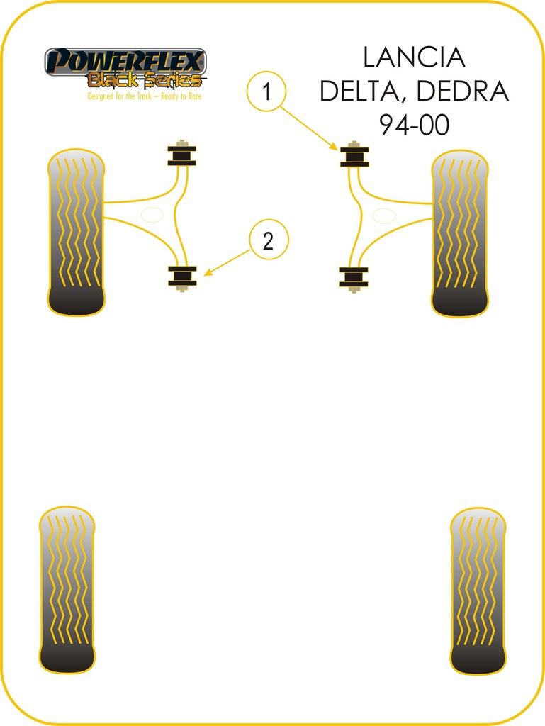 For Lancia Dedra 1989-2000 PowerFlex Black Series Front Lower Wishbone Rear Bush