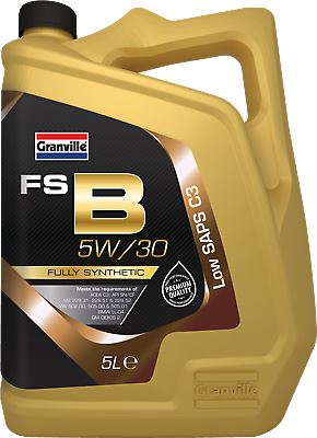 Car Engine Oil Granville FS-B SAE 5W30 C3 Fully Synthetic Low Saps 5L 5 Litre