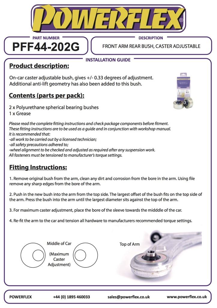 For Mitsubishi Lancer PowerFlex Black Series Front Wishbone Rear Bush