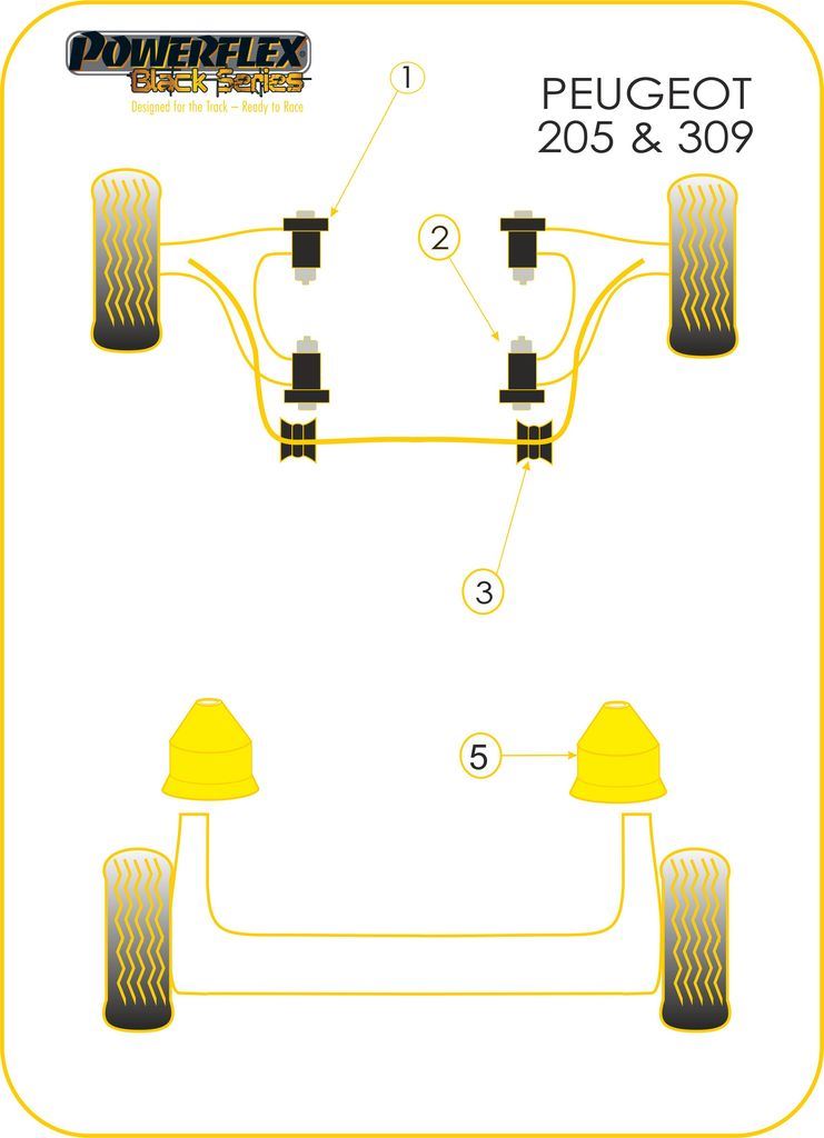 For Peugeot 205 Gti PowerFlex Bump Stop Rear