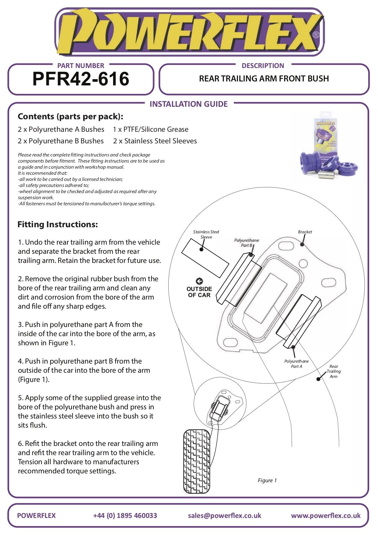 Rover 75 (1998-2005) PowerFlex Rear Trailing Arm Front Bush