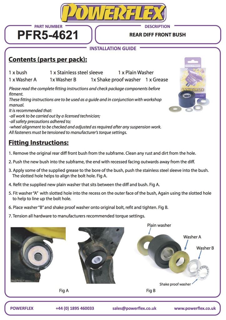 For BMW E46 3 Series 1999-2006 PowerFlex Rear Diff Front Mount