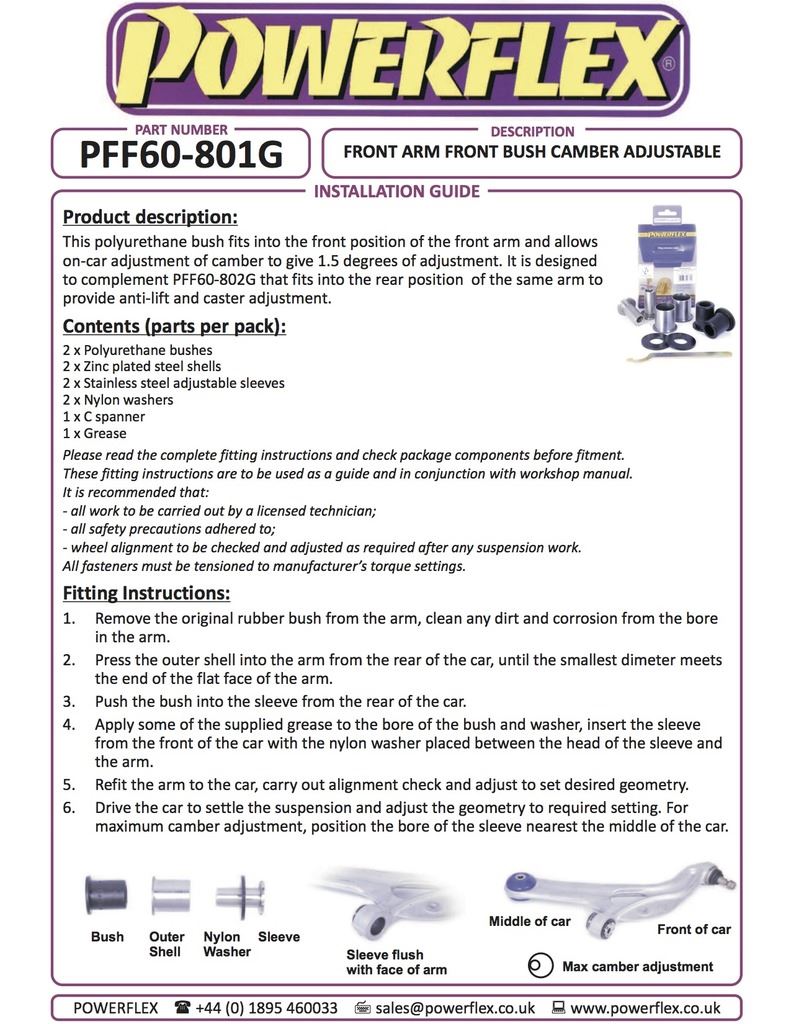 For Renault Clio III Sport 2005-2012 PowerFlex Front Arm Front Bush