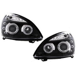 RENAULT CLIO MK2 CAMPUS 2005-2008 BLACK ANGEL EYES HEADLIGHTS PAIR