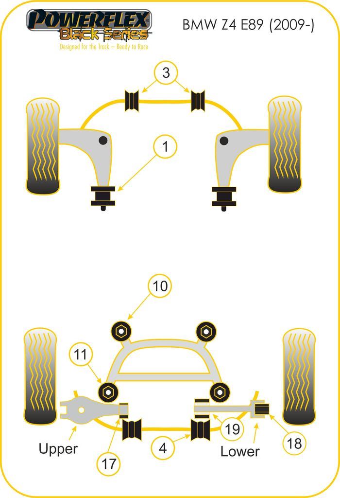 For BMW Z4 E89 2009 - PowerFlex Black Series Rear Subframe Rear Bush