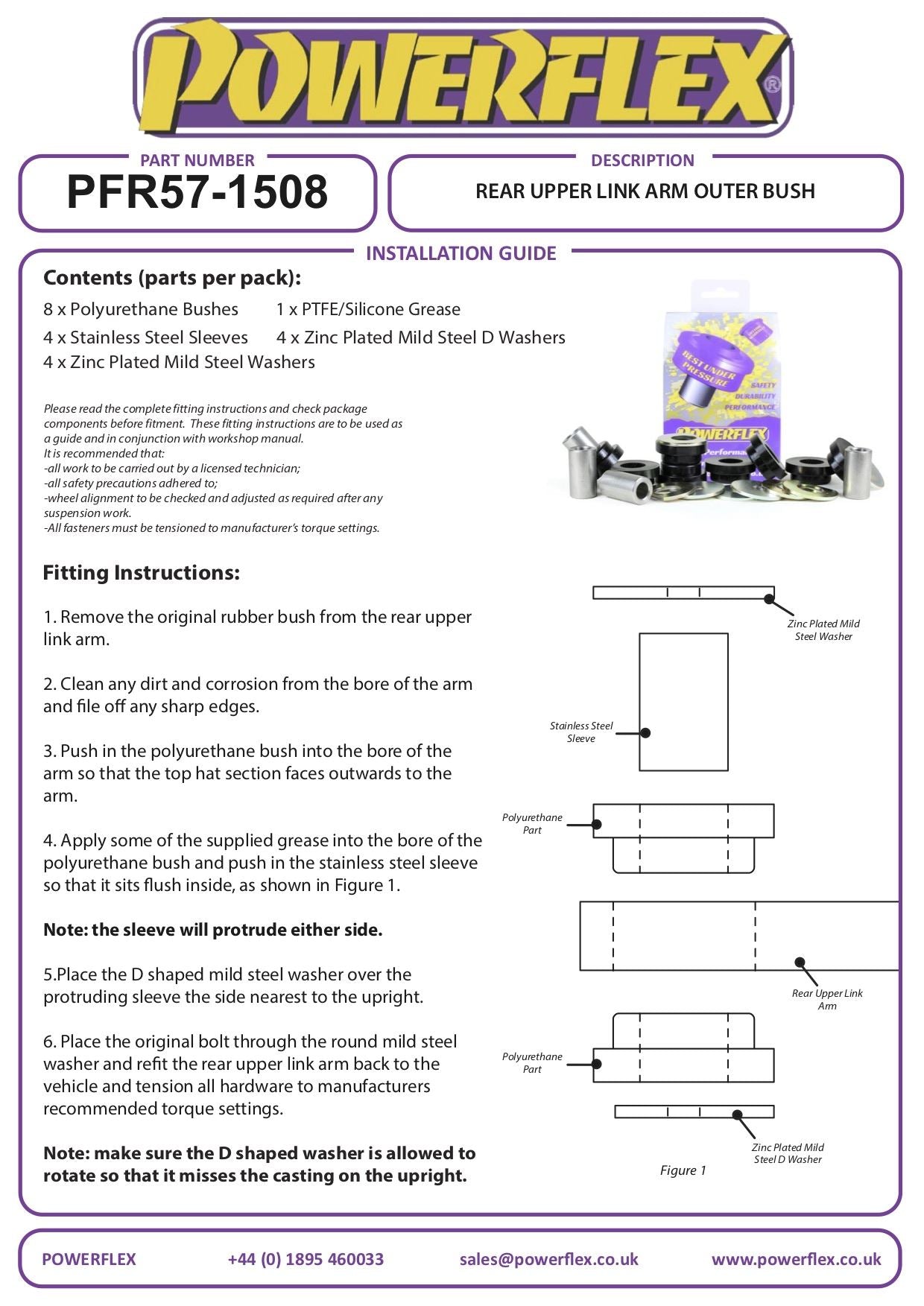Porsche 997 inc. Turbo (2005-2012) PowerFlex Rear Upper Link Arm Outer Bush