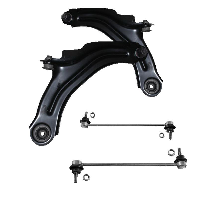 For Renault Clio Mk4 2012-2017 Lower Front Wishbones Arms and Drop Links Pair