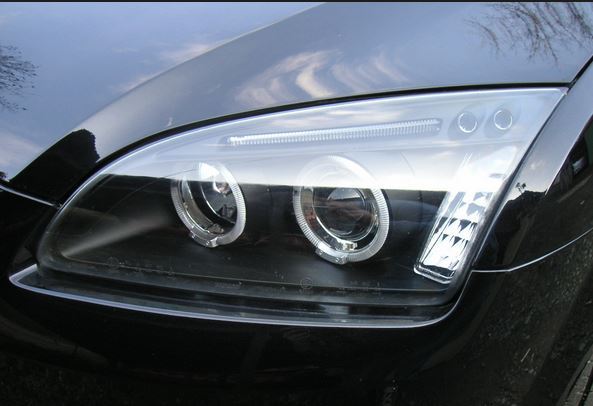 FORD FOCUS MK2  2005-5/2008 BLACK ANGEL EYES HEADLIGHTS PAIR