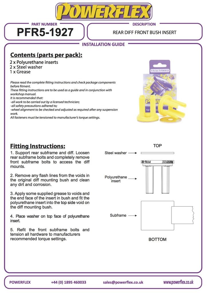 For BMW 3 Series PowerFlex Rear Diff Front Bush Insert