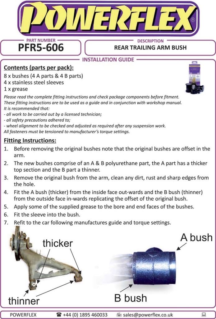 For BMW E32 7 Series 1988-1994 PowerFlex Black Series Rear Trailing Arm Bush