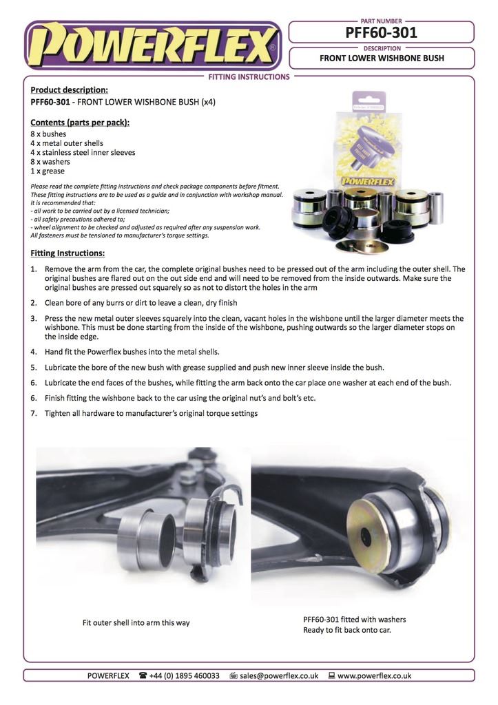 For Renault Clio II 1998-2012 PowerFlex Black Series Front Lower Wishbone Bush