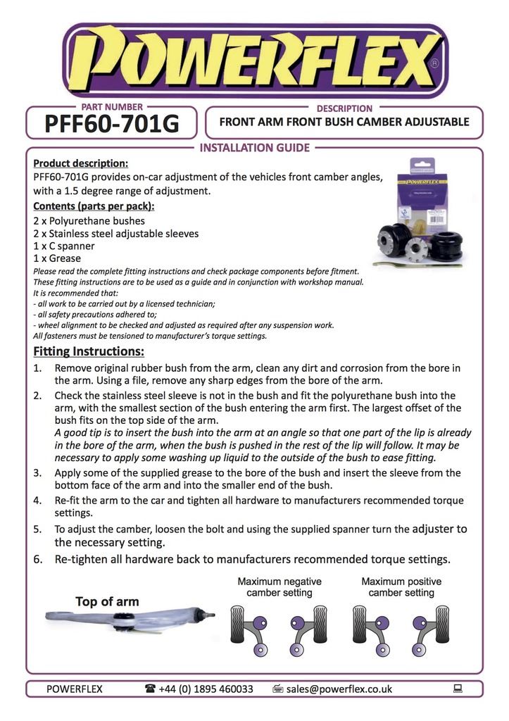 For Renault Megane III RS 2008-2016 PowerFlex Front Arm Front Bush