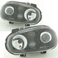 VW GOLF MK4 1998-2004 BLACK R32 LOOK PROJECTOR HEADLIGHTS HEADLAMPS & FOGS