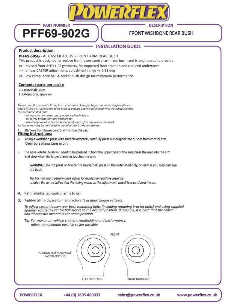 For Subaru Legacy 2009 - PowerFlex Front Wishbone Rear Bush