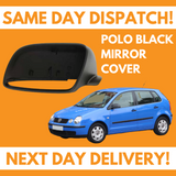 VW Polo 9N 2002-2005 Wing Mirror Cover Black Left Side