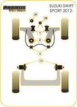 For Suzuki Swift-Sport 2010 on PowerFlex Black Rear Engine Mounting Insert