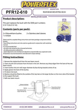 For Peugeot 5008 2009-on PowerFlex Rear Beam Bush