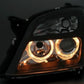 VAUXHALL VECTRA C 2002-2005 BLACK ANGEL EYES HALO HEADLIGHTS PAIR