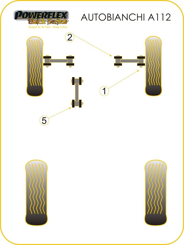 Autobianchi A112 1969-1986 PowerFlex Black Front Track Control Arm Outer Bush