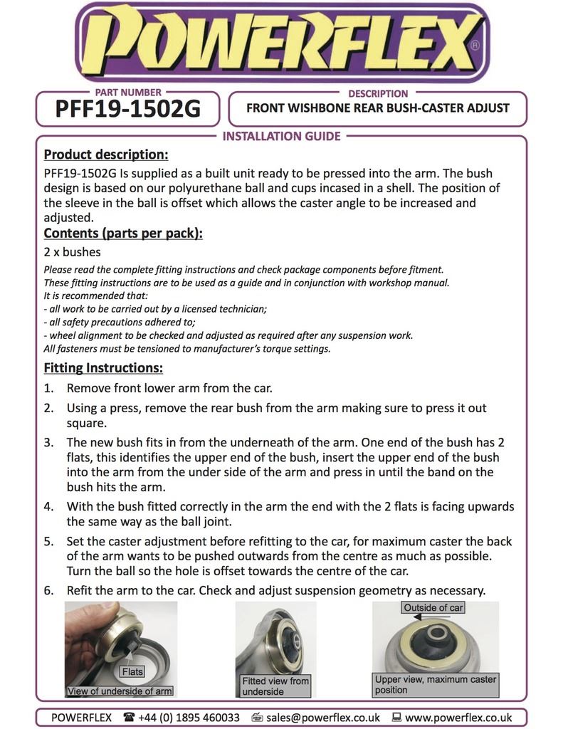 For Mazda Mazda2 DE 2007- PowerFlex Front Arm Rear Bush