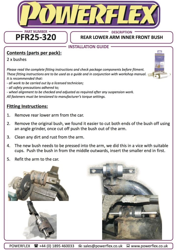 For Honda Element 2003-2011 PowerFlex Black Series Rear Lower Arm Front Bush