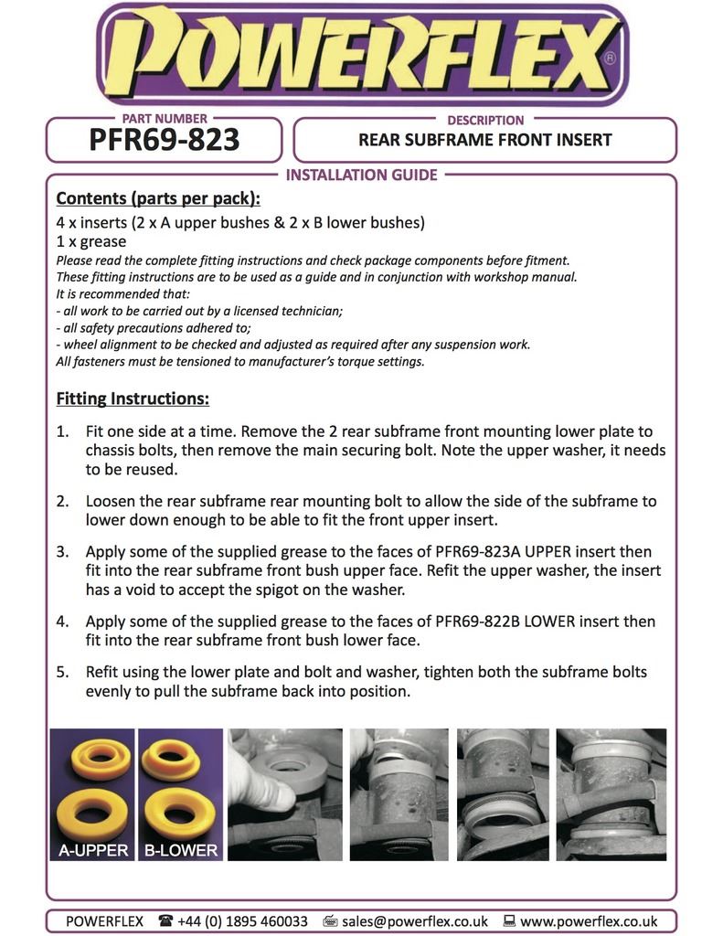For Toyota 86/GT86 Road PowerFlex Rear Subframe Front Insert