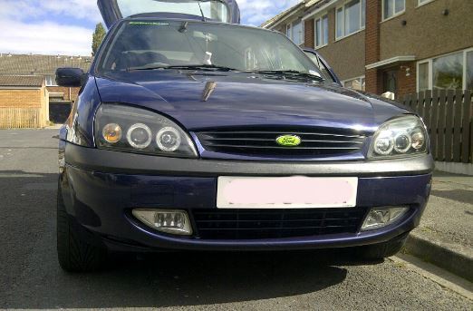 FORD FIESTA MK5  1999-2002 BLACK ANGEL EYES HEADLIGHTS PAIR