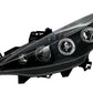 PEUGEOT 207 CC  2006-> BLACK ANGEL EYES HEADLIGHTS PAIR