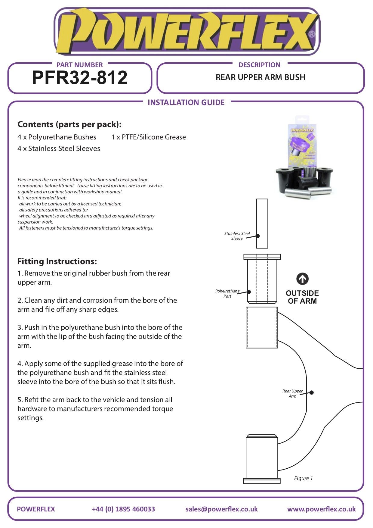 Land Rover Range Rover L322 (2002-2012) PowerFlex Rear Upper Arm Bush