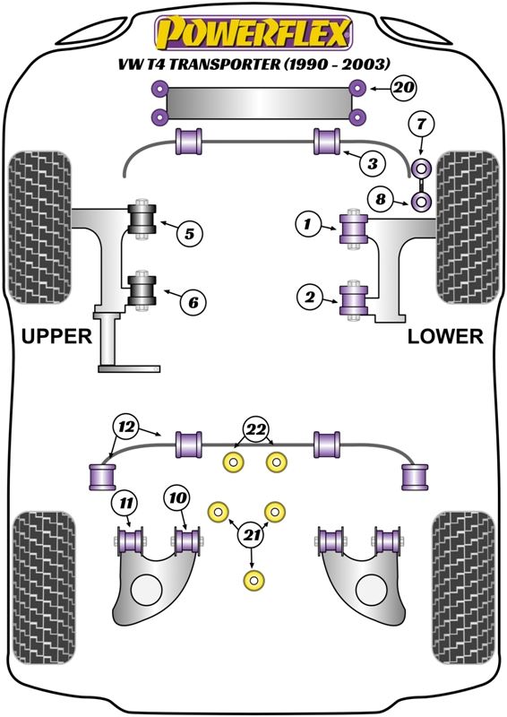 VW T4 Transporter (1990-2003) PowerFlex Rear Damper Ring Bush